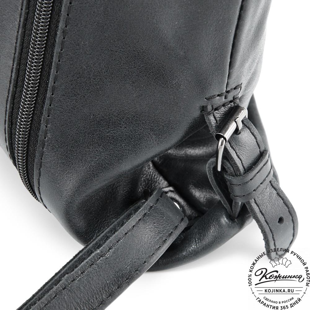 Женский кожаный рюкзак "Паулина" (чёрный)