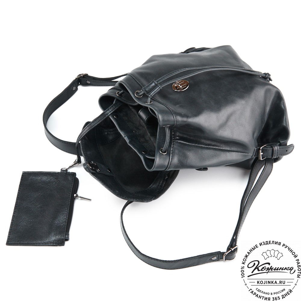 Женский кожаный рюкзак "Паулина" (чёрный)