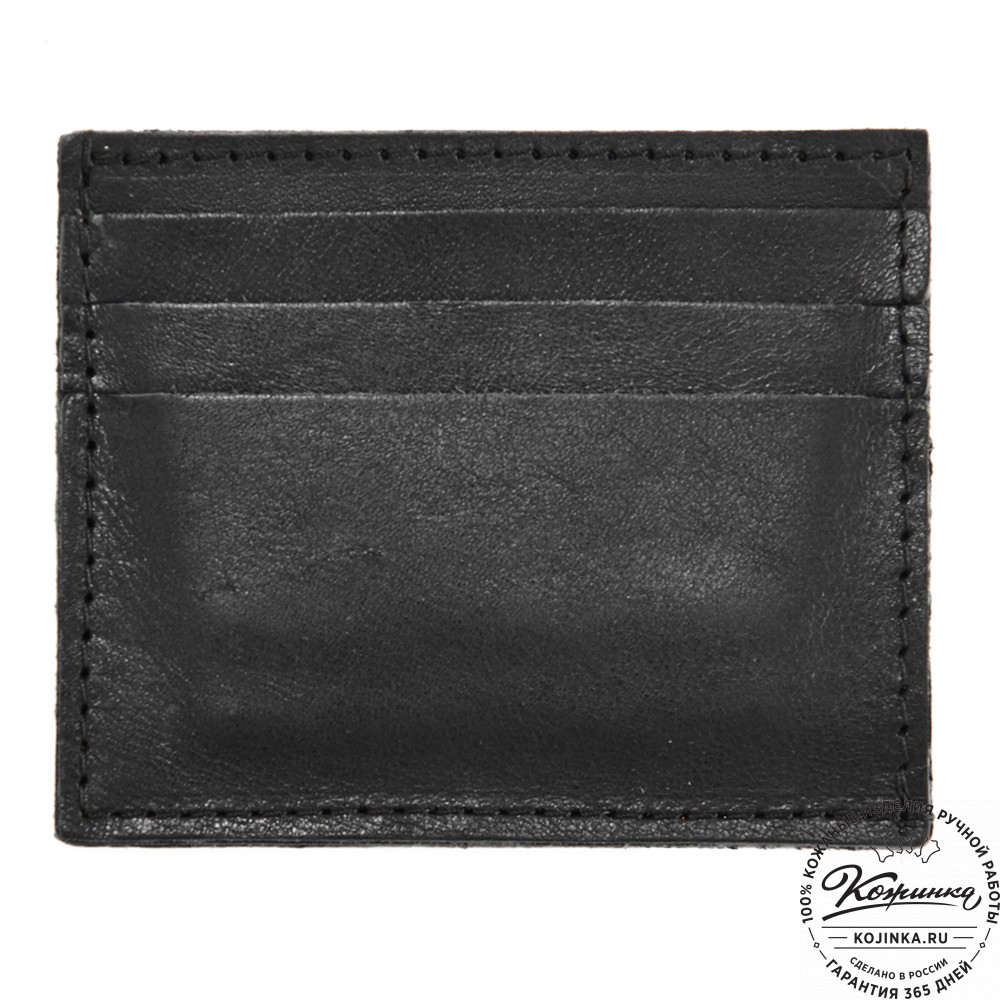 Кожаный картхолдер "Вавилон" (чёрный)