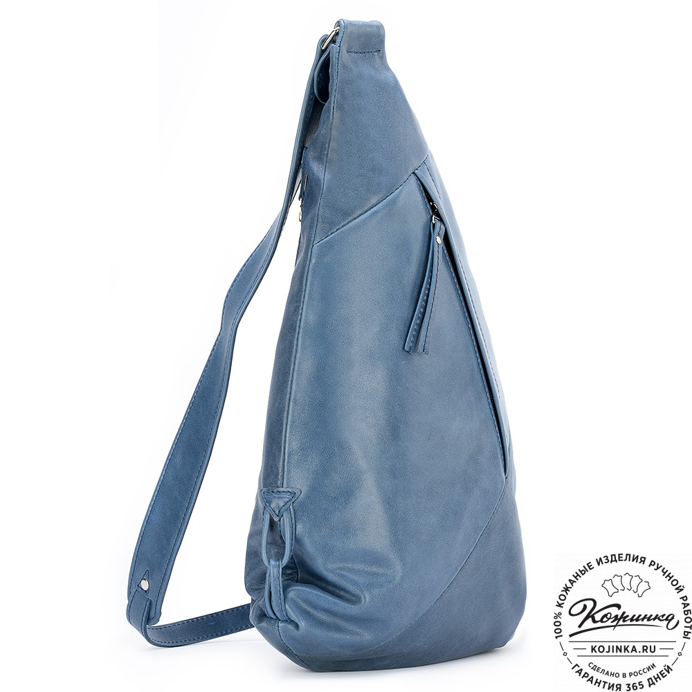 Кожаный рюкзак "Африка" (синий)