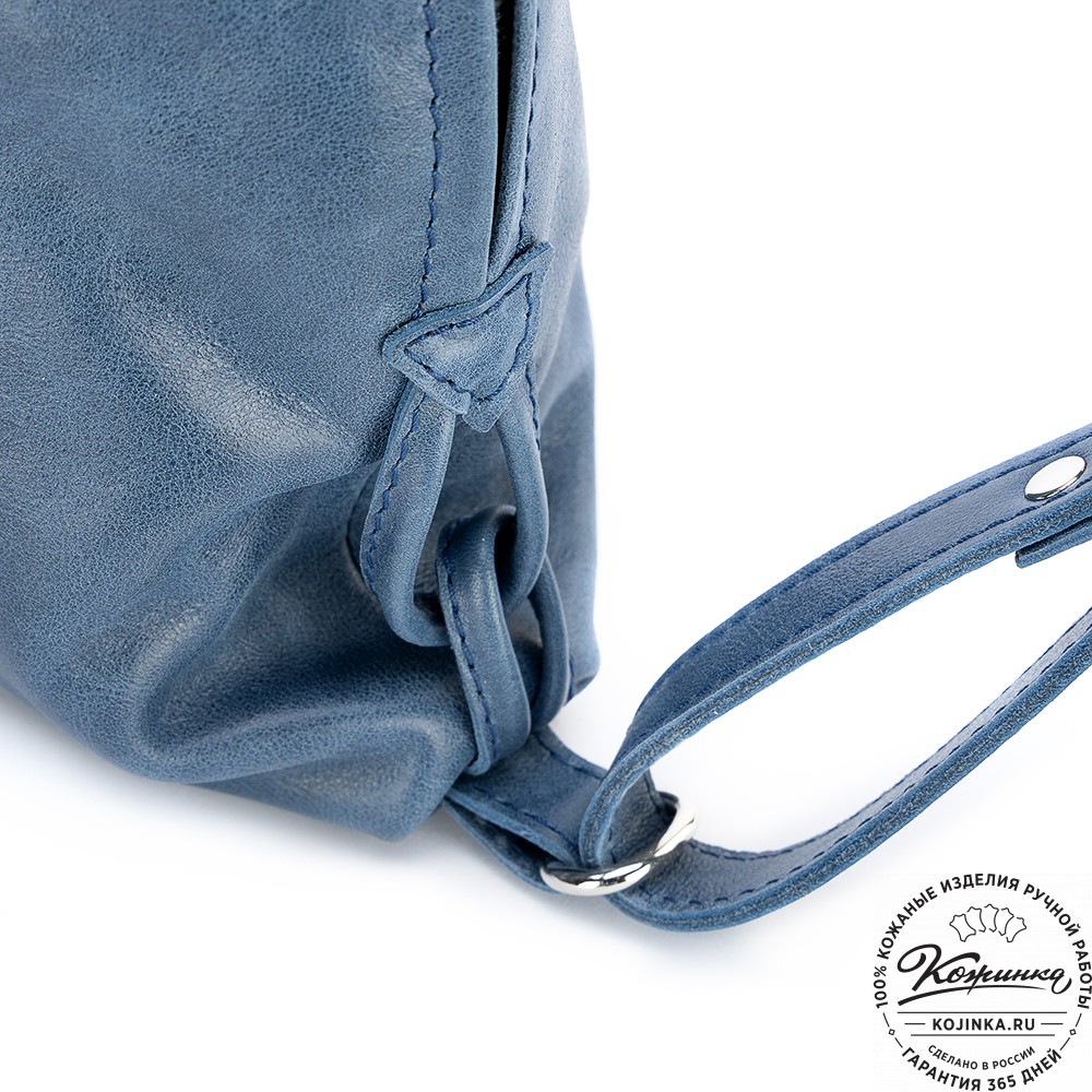 Кожаный рюкзак "Африка" (синий)