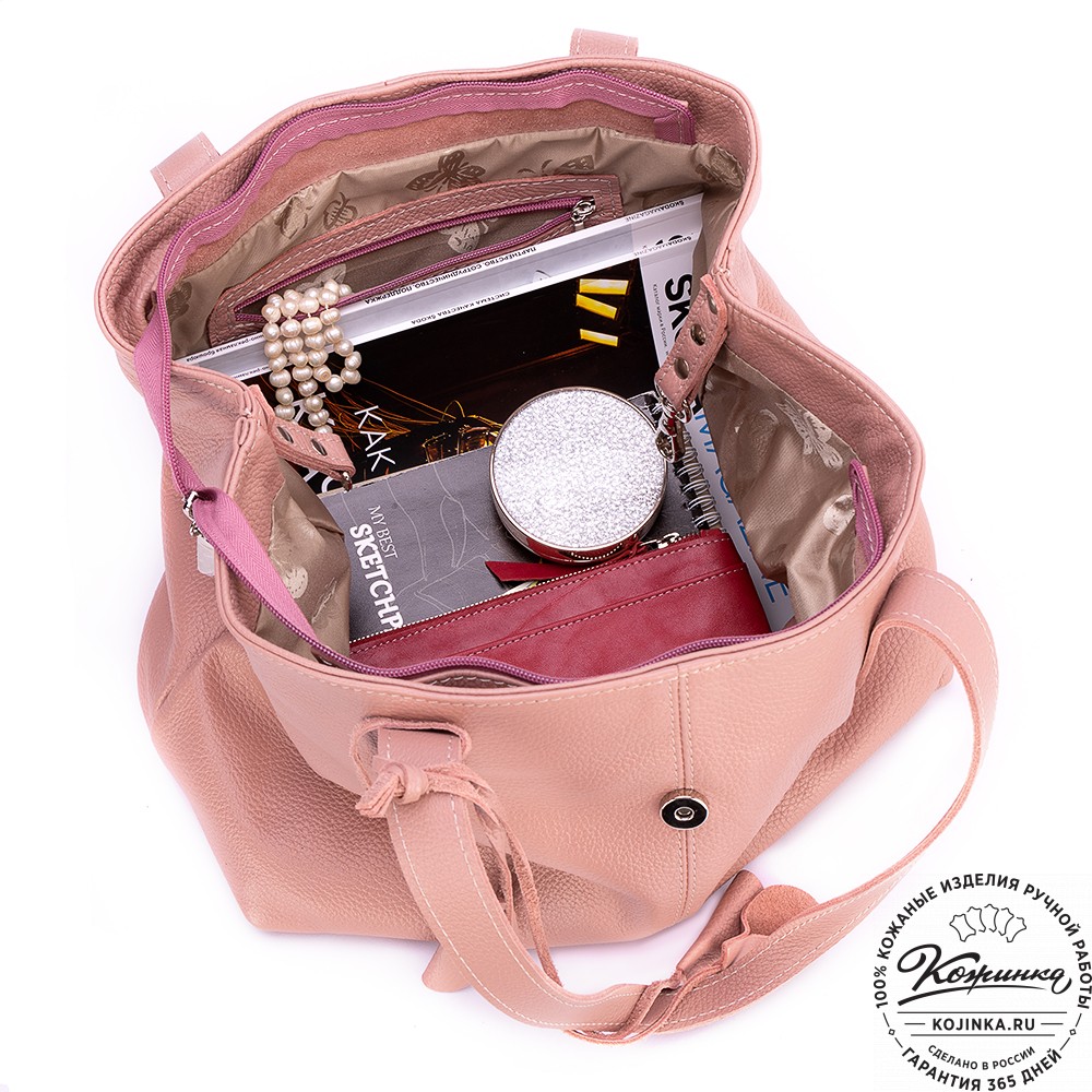 Женская кожаная сумка "Энни New" (роза) 