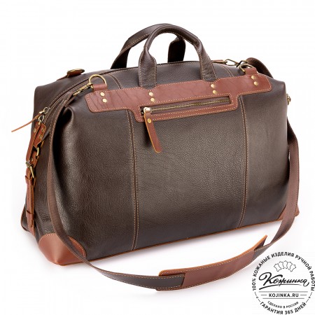 Кожаная дорожная сумка "Мегаполис" (тёмно-коричневая)