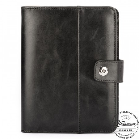 Кожаный ежедневник "Монблан" (чёрный антик)