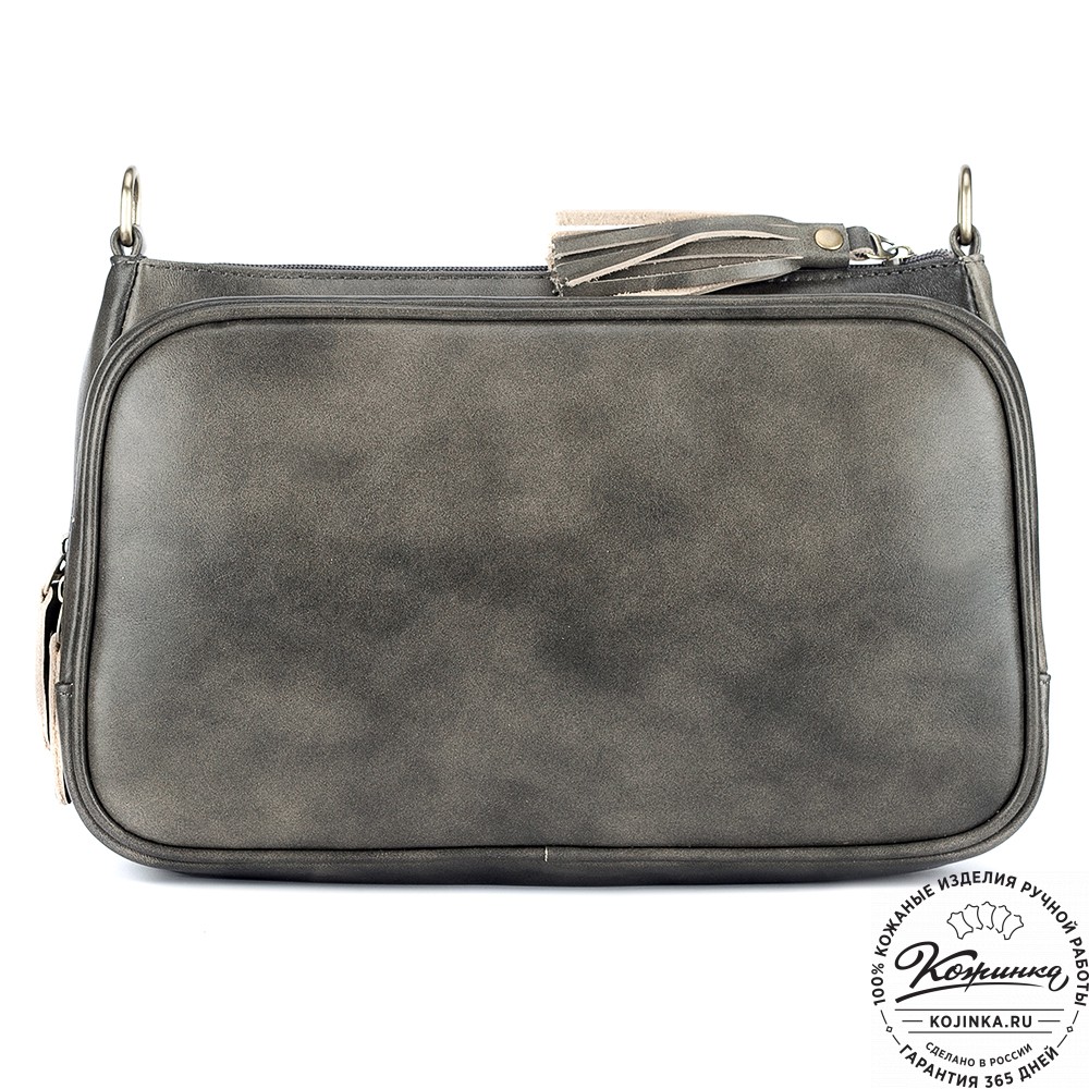 Женская кожаная сумка "Эмма" (серая гладкая кожа)