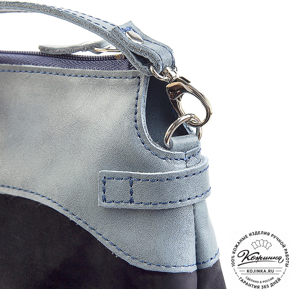 Женская кожаная сумка "Ариэль" (синяя)