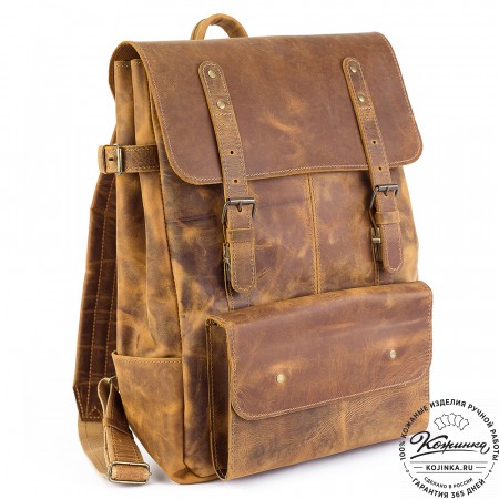 Кожаный рюкзак "Индиго" (рыжий крейзи)