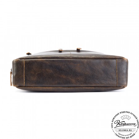 Кожаная деловая сумка "Марк" (коричневый эксклюзив)