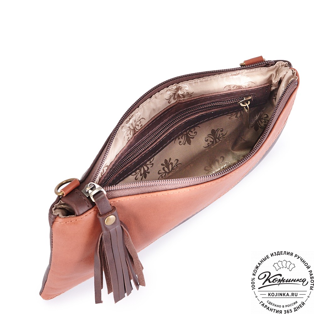 Женская кожаная сумка "Шарлота" (рыже-коричневая)