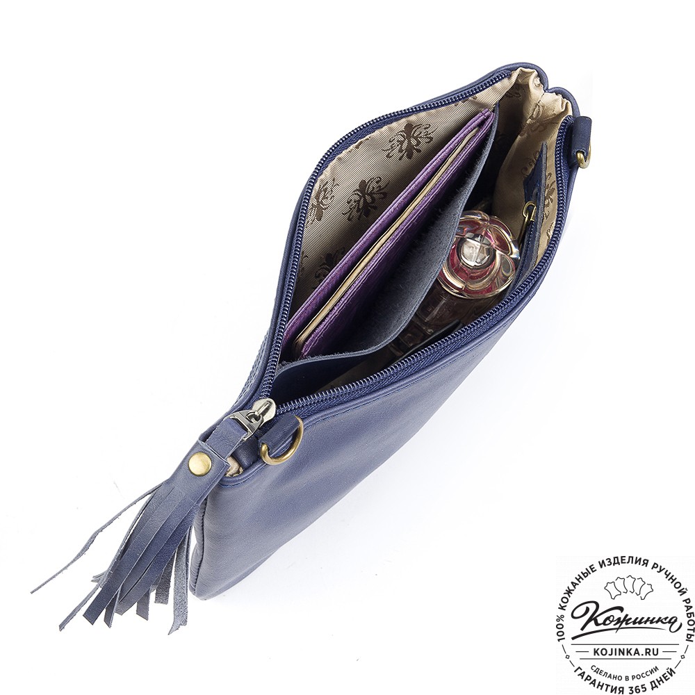 Женская кожаная сумка "Шарлота" (синяя)