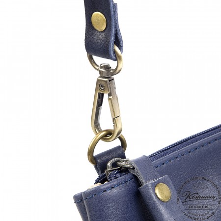 Женская кожаная сумка "Шарлота" (синяя)