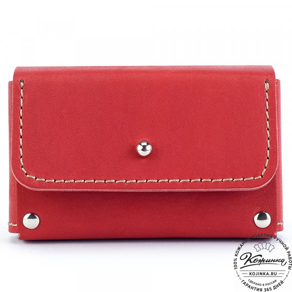 Кожаный картхолдер "Тироль" (красный) . фото 1