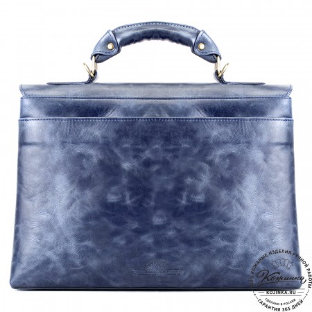 Кожаный портфель "Александрия" (синий антик)