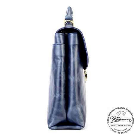 Кожаный портфель "Александрия" (синий антик)