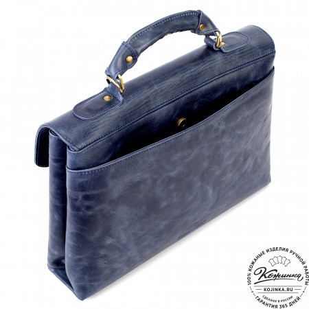 Кожаный портфель "Александрия" (синий антик)