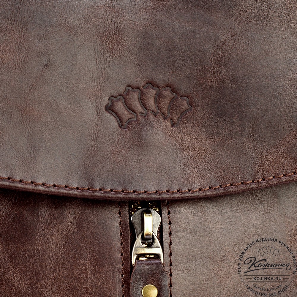 Женский кожаный рюкзак "Ассоль" (тёмно-коричневый антик)