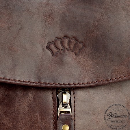 Женский кожаный рюкзак "Ассоль" (тёмно-коричневый антик)