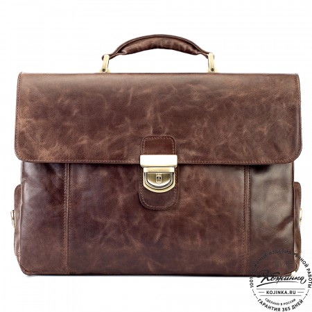 Кожаный портфель "Борменталь" (тёмно-коричневый антик)