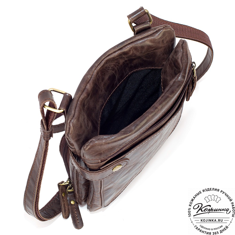 Кожаная сумка "Феликс" (тёмно-коричневый антик) 