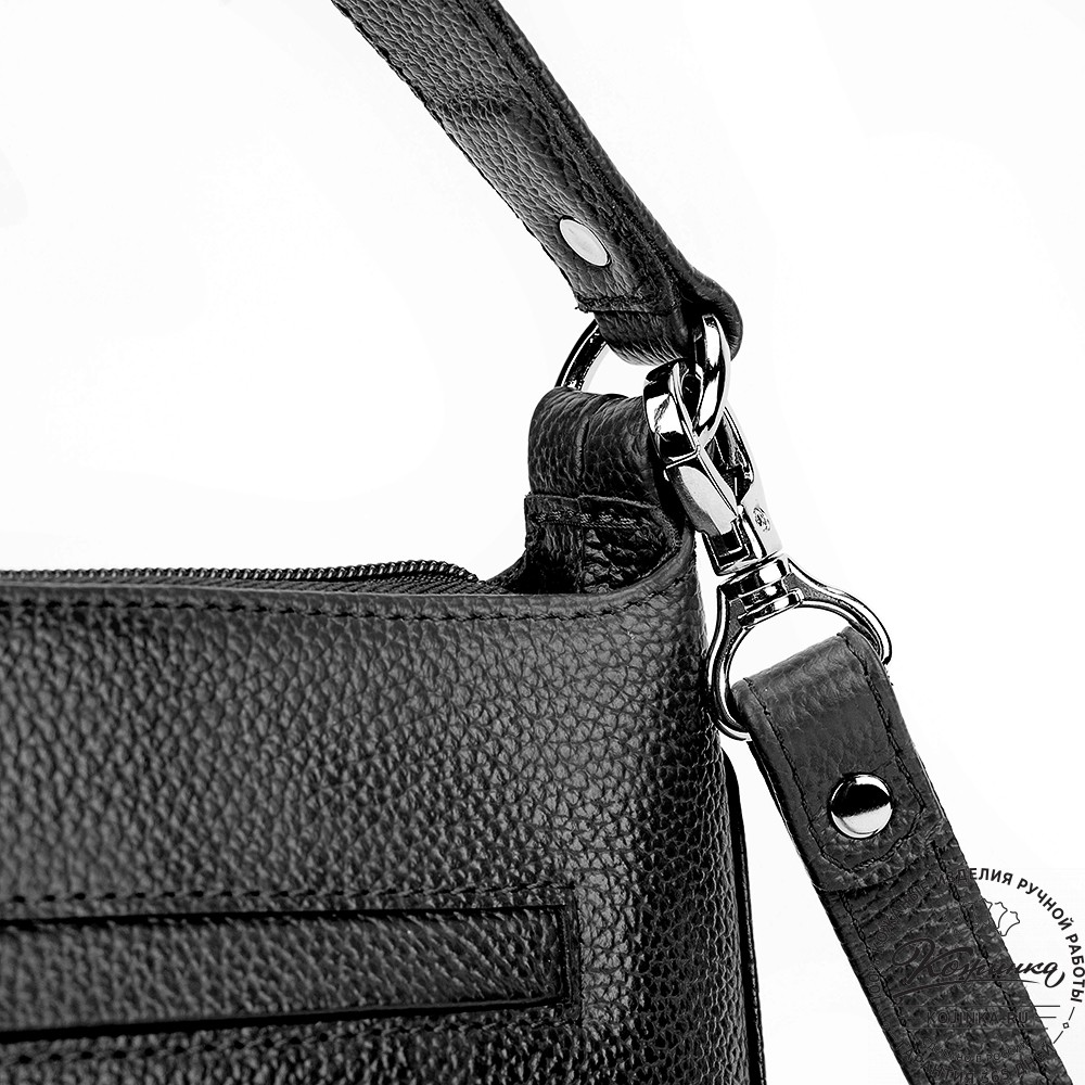 Женская кожаная сумка "Каролина" (чёрная)