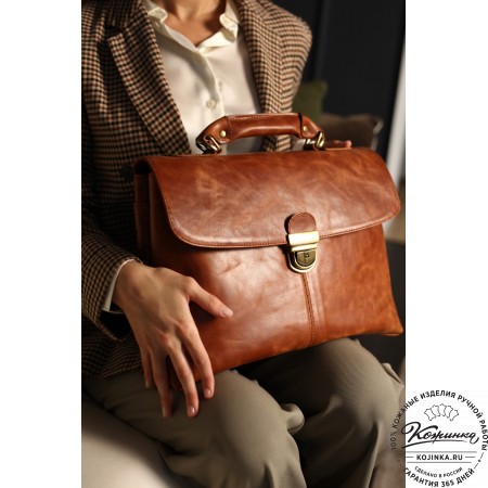 Кожаный портфель "Александрия" (рыжий антик)
