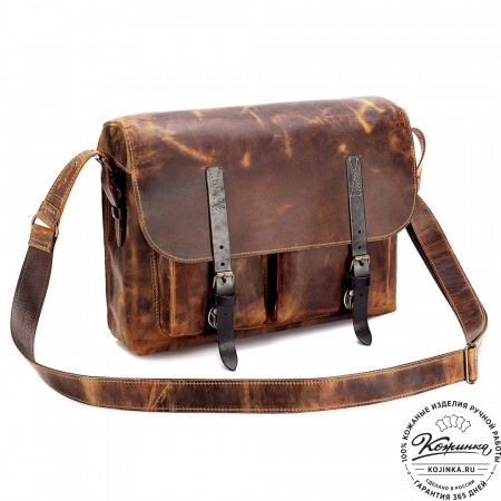 Кожаная сумка "Форман" (рыжий крейзи)