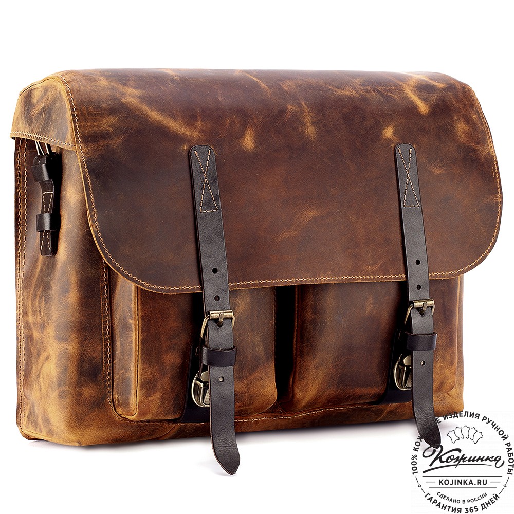 Кожаная сумка "Форман" (рыжий крейзи)