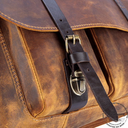 Кожаная сумка "Форман" (рыжий крейзи)