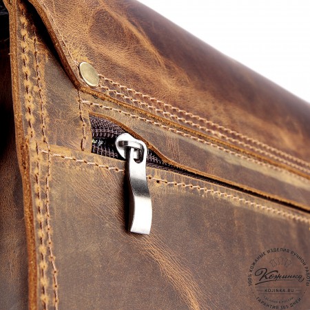 Кожаная сумка "Форман" (рыжий крейзи)