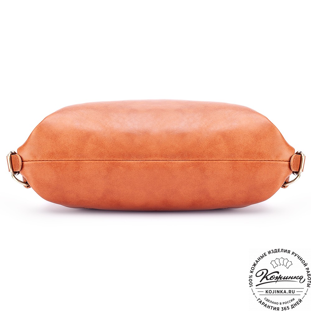 Женский кожаный рюкзак-сумка "Греция" (рыжяя гладкая кожа)