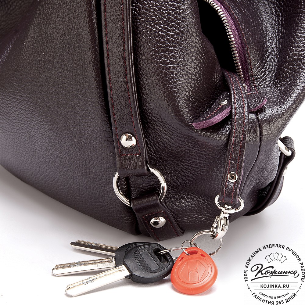 Женская кожаная сумка "Миллениум" (баклажан)