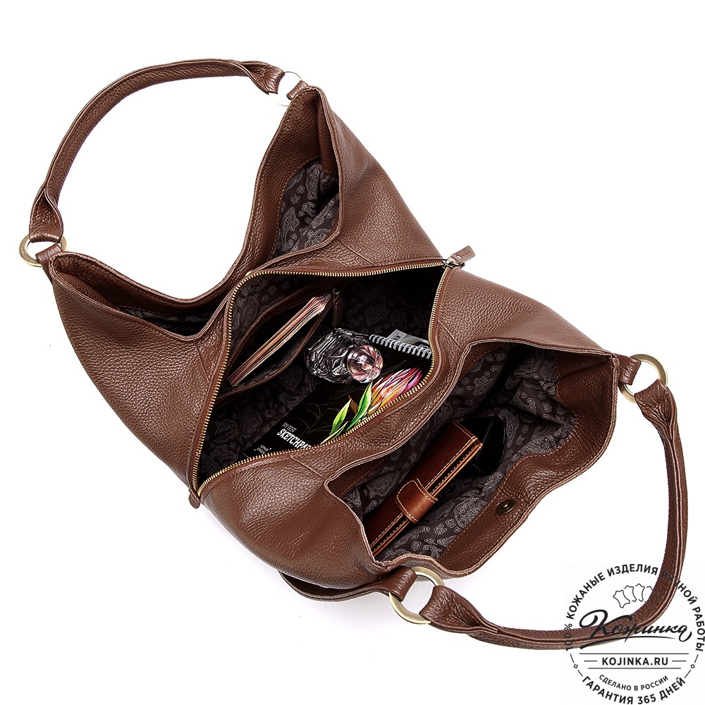 Женская кожаная сумка "Миллениум" (светло-коричневая)