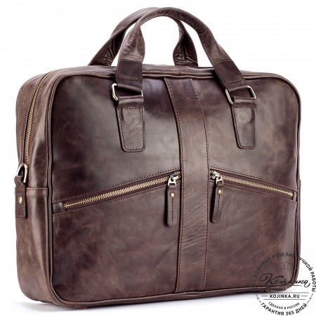 Кожаная деловая сумка "Окленд нью" (тёмно-коричневый антик)