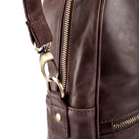 Кожаная деловая сумка "Окленд нью" (тёмно-коричневый антик)