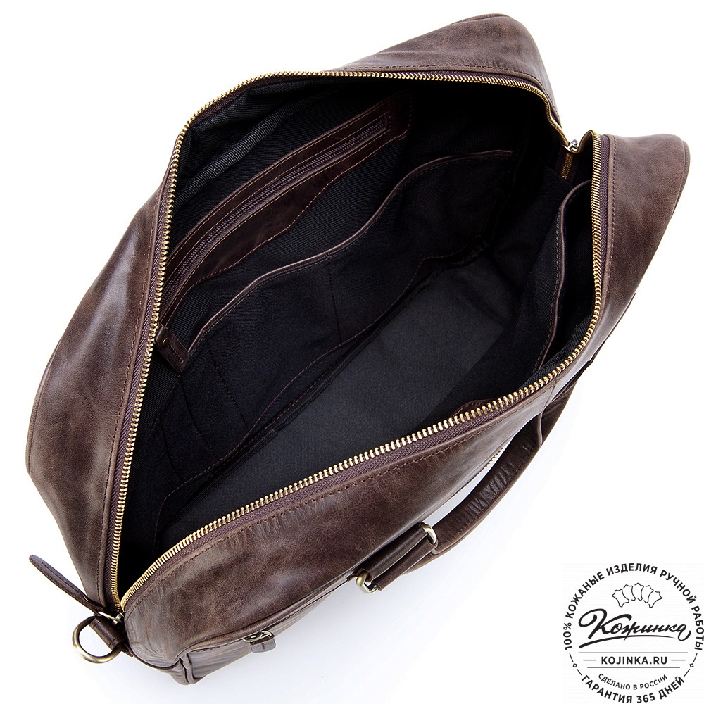 Кожаная деловая сумка "Окленд нью" (тёмно-коричневый антик)