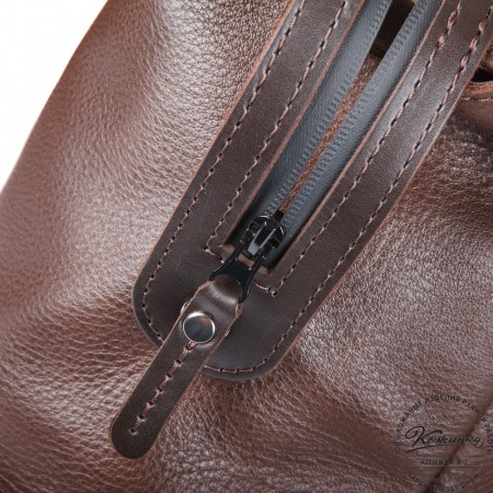 Кожаный рюкзак "Аргентум" (тёмно-коричневый)