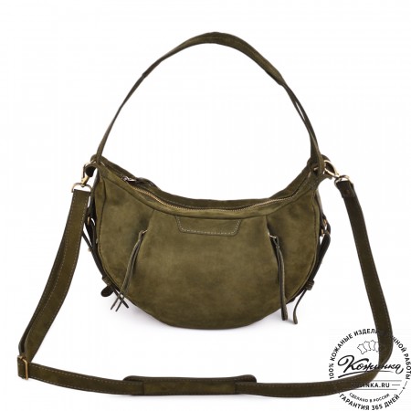 Женская кожаная сумка "Техас" (хаки нубук)