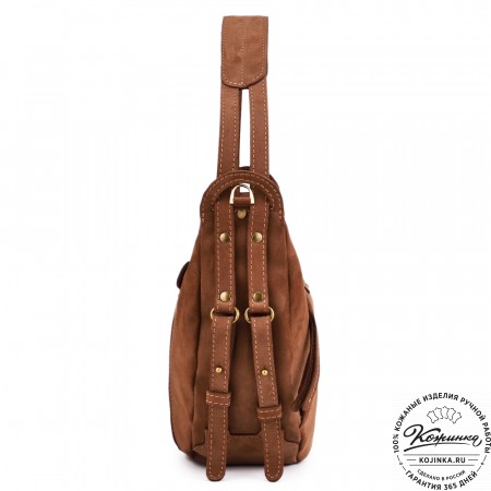 Женская кожаная сумка "Техас" (коричневый нубук)