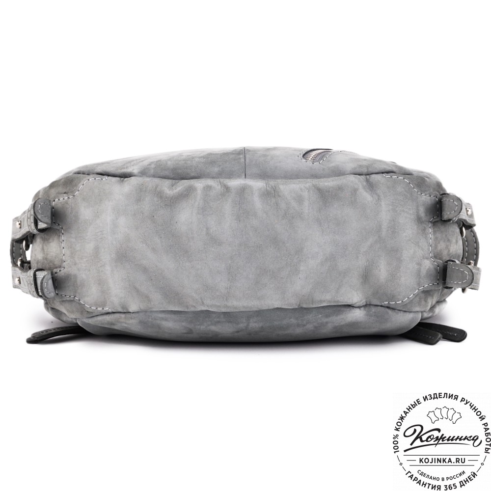 Женская кожаная сумка "Техас" (серый нубук)