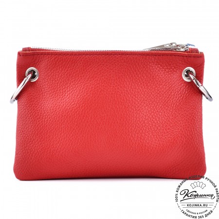 Женская кожаная сумка "Трио" (синий/белый/красный)