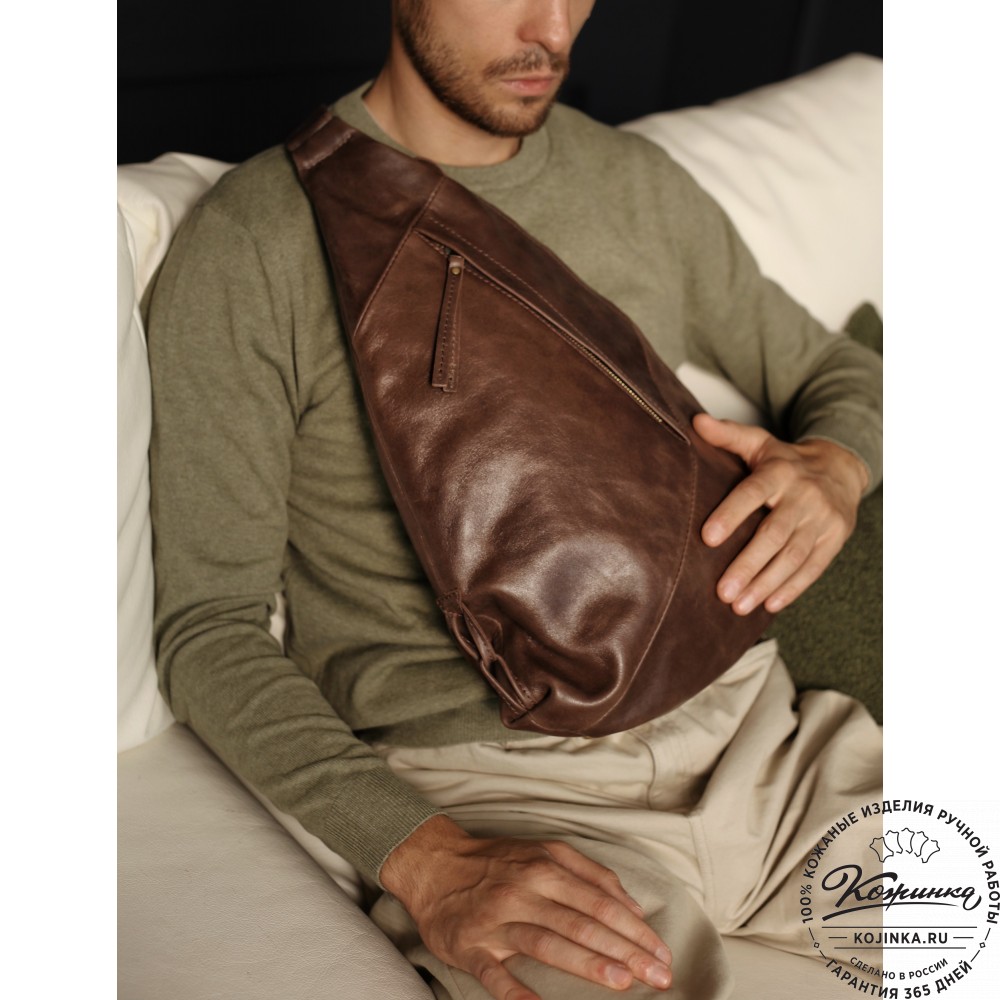 Кожаный рюкзак "Африка" (малина)