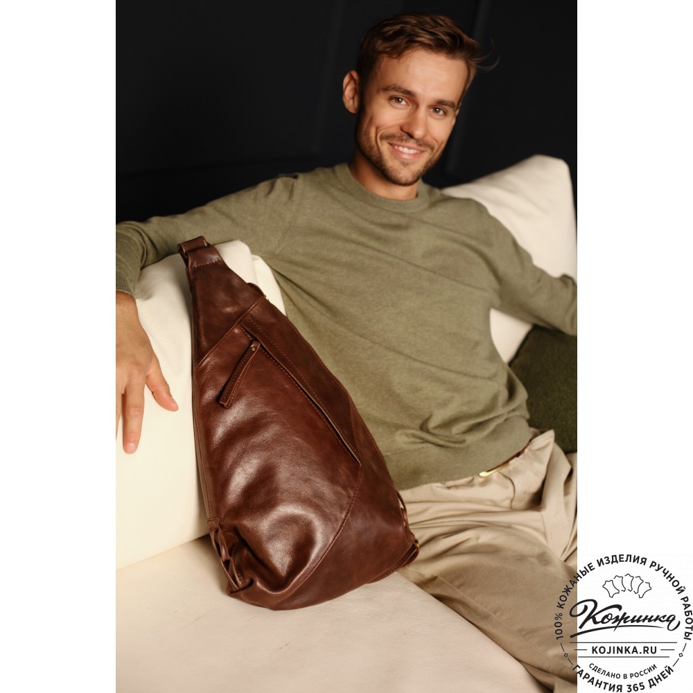 Кожаный рюкзак "Африка" (малина)