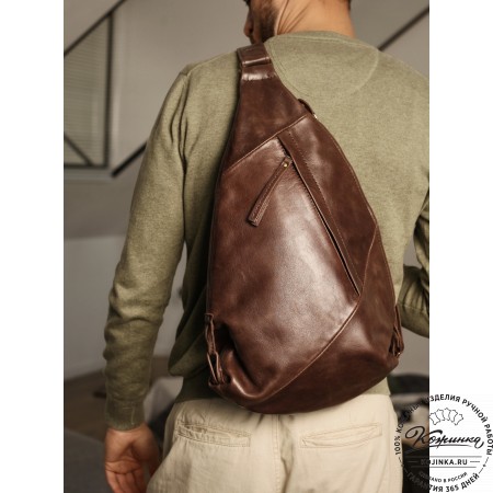 Кожаный рюкзак "Африка" (малина)