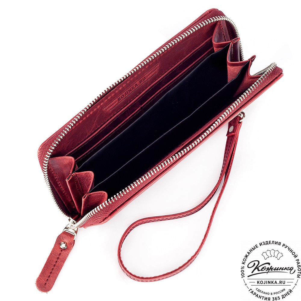 Кожаное портмоне "Амстердам" (бордо)