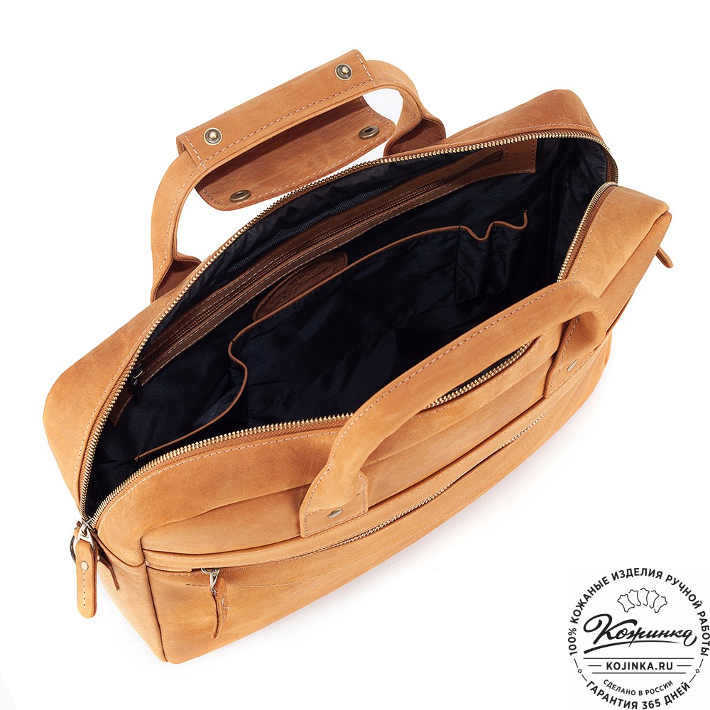 Кожаная деловая сумка "Андерсон" (коричневый крейзи)