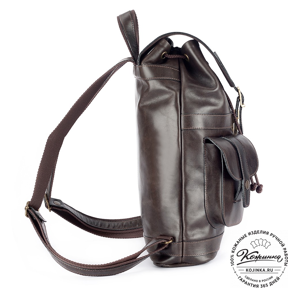 Кожаный рюкзак "Ваниль" (тёмно-коричневый)