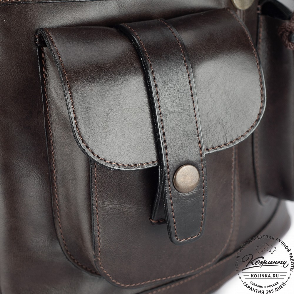 Кожаный рюкзак "Ваниль" (тёмно-коричневый)