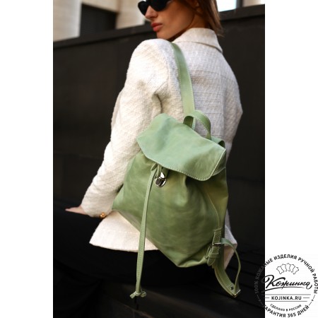  Женский кожаный рюкзак "Паулина" (серый)