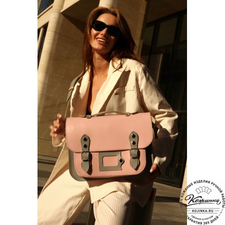 Кожаный портфель "Сатчел"  (тёмно-коричневый)