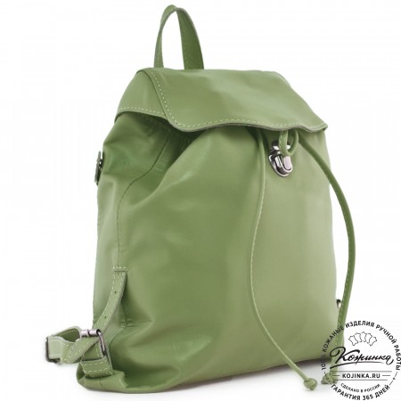  Женский кожаный рюкзак "Паулина" (мята)